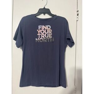 Columbia Omni-Shade Find Your True North Graphic T-Shirt Navy Blue Womens XL